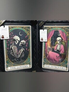 Sapna Shah Tarot Card Thelovers & The Introvert Skeleton Black Framed Wall